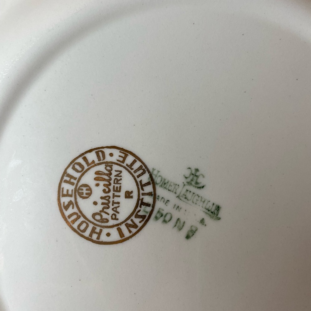 Set Of 7 VTG Homer Laughlin Household Institute Priscilla Pattern Dunner Plates - Picture 4 of 5